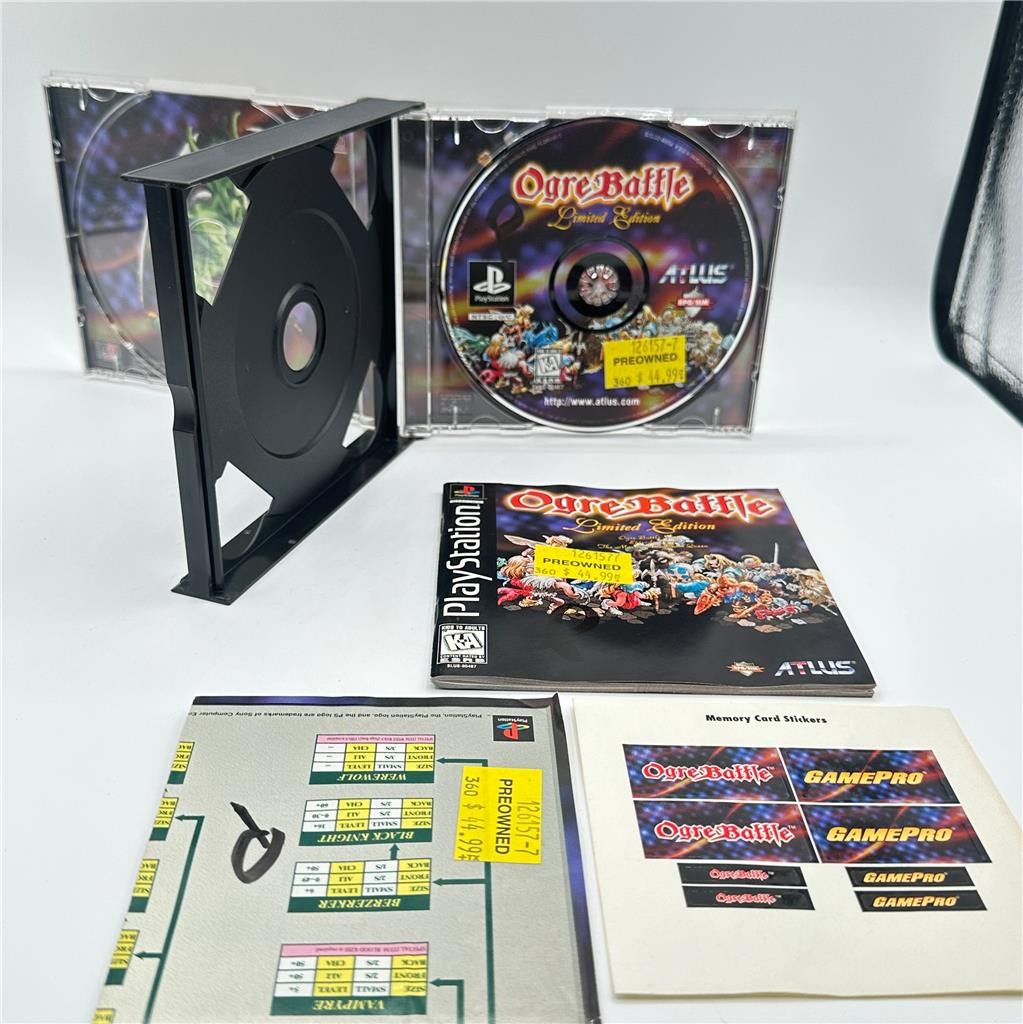 Ogre Battle Limited Edition PS1 PlayStation 1 + Poster & Reg Card CIB