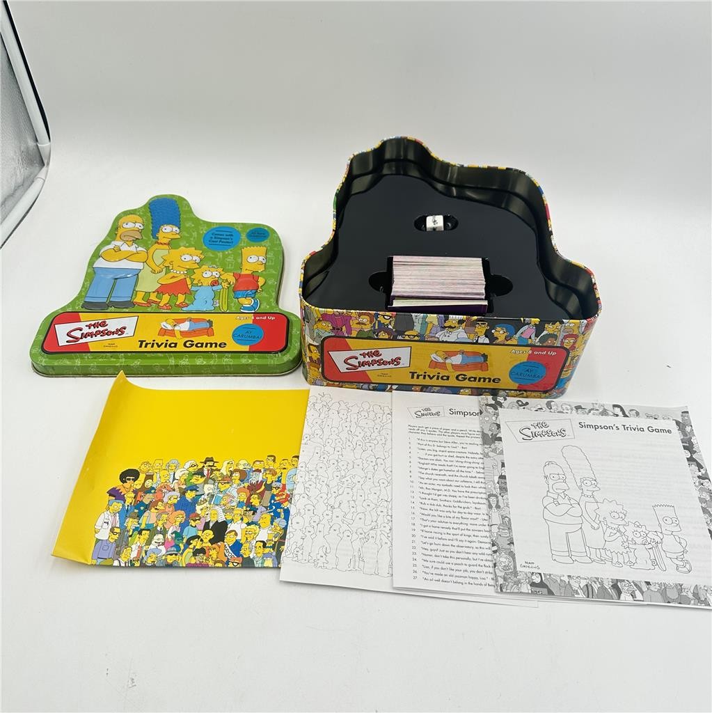 The Simpsons Trivia Game 2000 Board Game in Collectors Tin with Cast Poster 2000