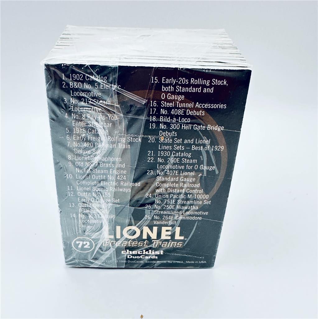 LIONEL GREATEST TRAINS DUOCARDS TRADING CARDS 1998 - MADE IN USA **FULL SET**