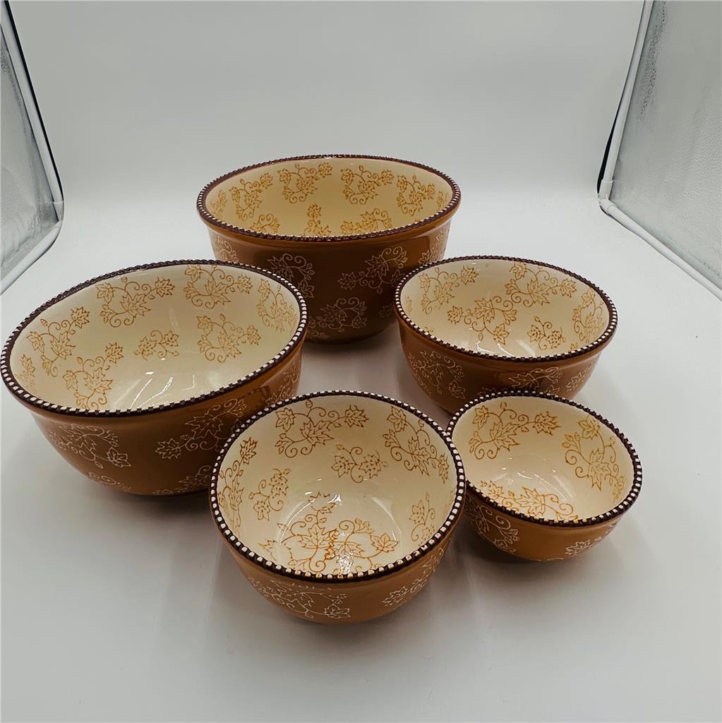 Set of 5 Temptations by Tara  Floral Lace Nesting Serving Bowls