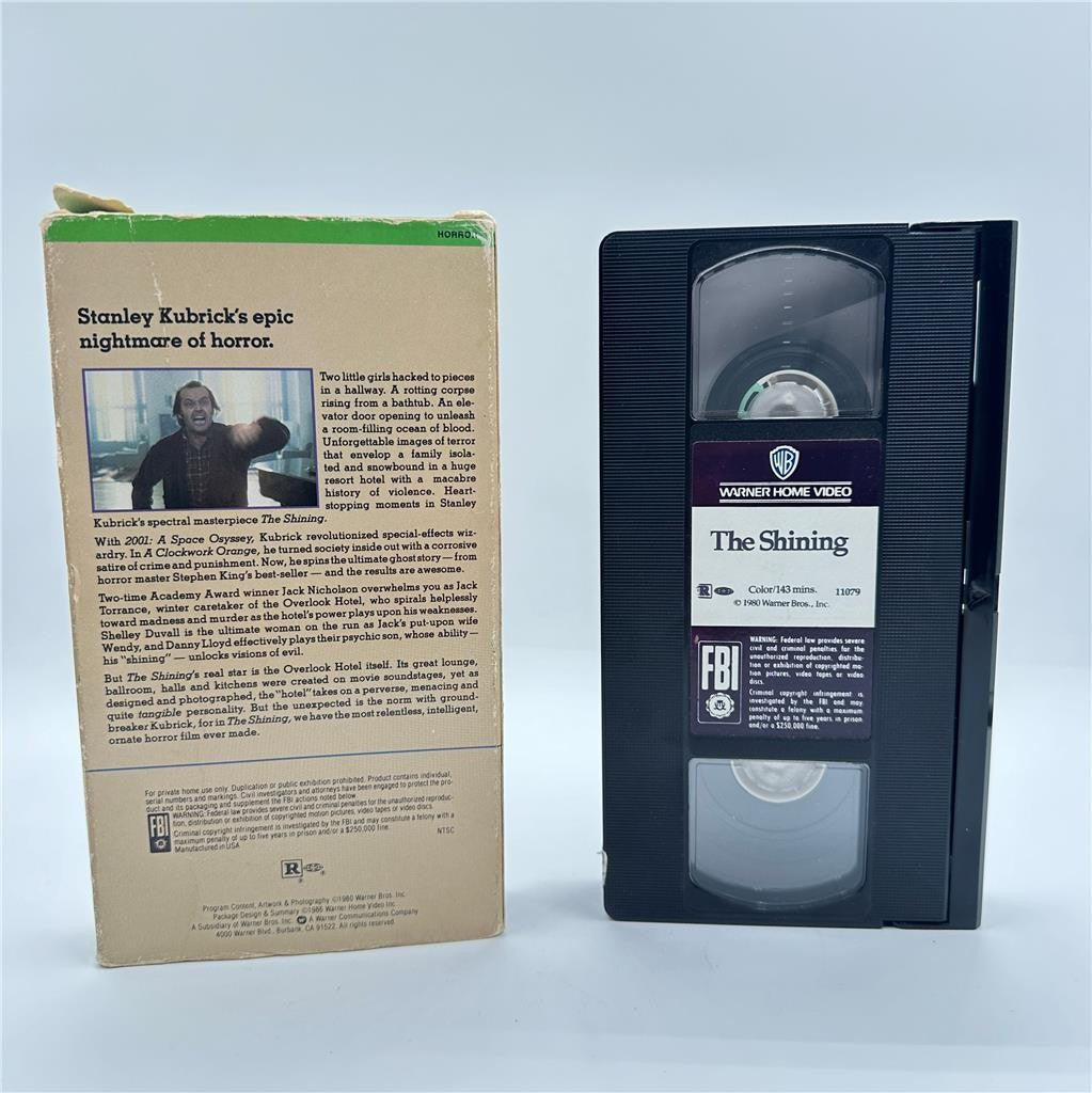 The Shining VHS (1986) Warner Home Video - Alternate Slipcase & Cover Design HTF