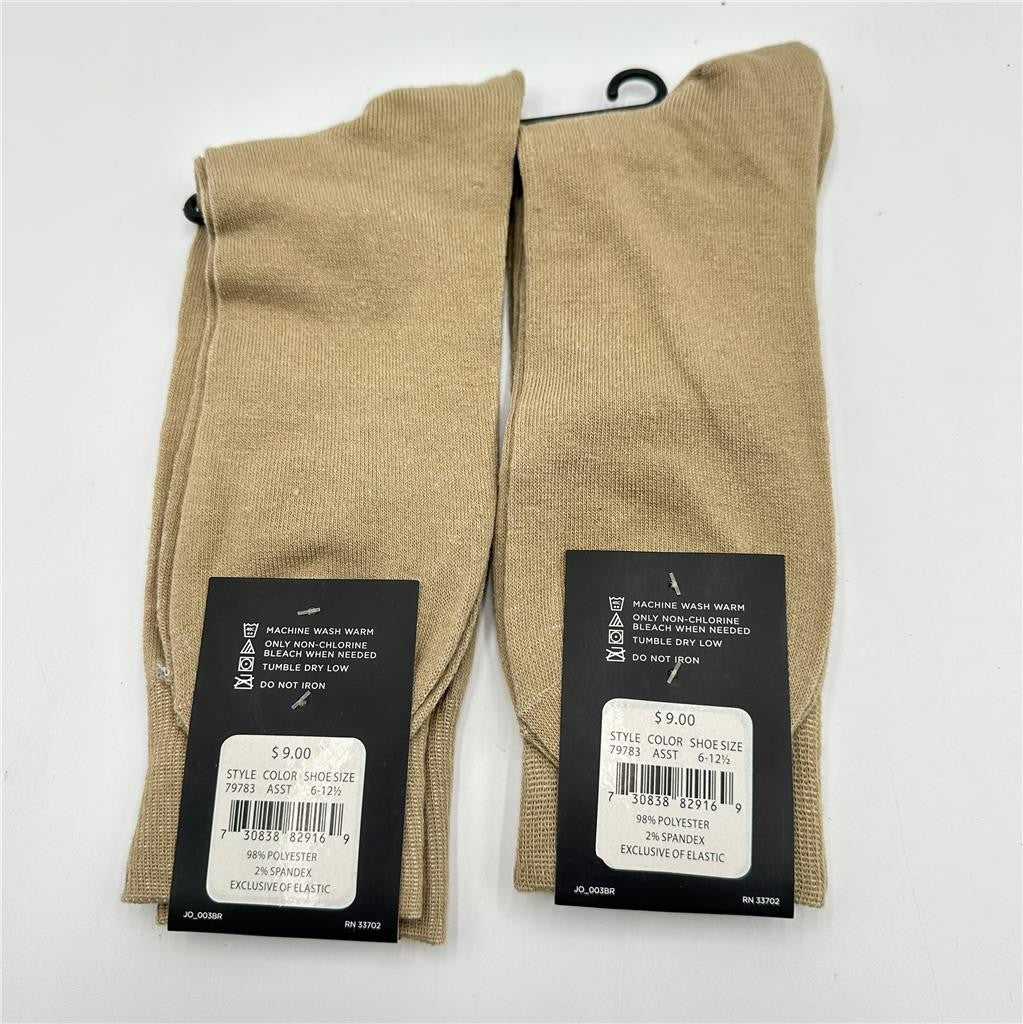 Lot of 2 Jones New York Dress Socks Size 6 to 12.5 Beige