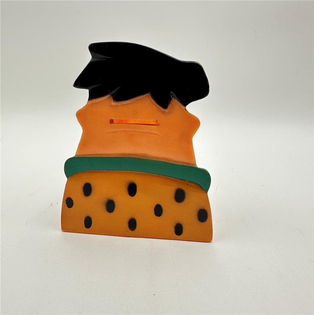 1986 Vintage Hanna Barbera Fred Flintstones Head Piggy Coin Money Bank See descr