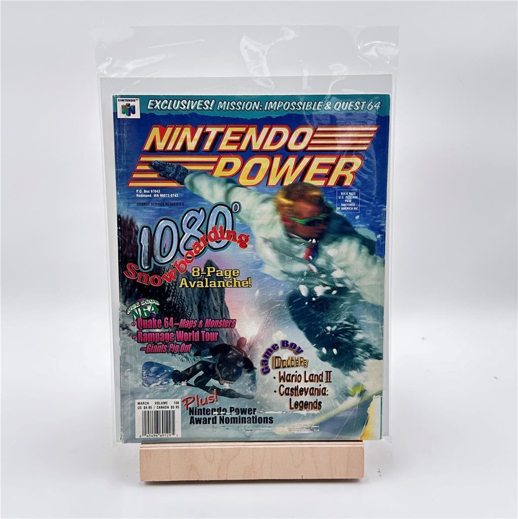 Nintendo Power Magazine Volume 106 March 1998 Attached Poster 1080 Snowboarding