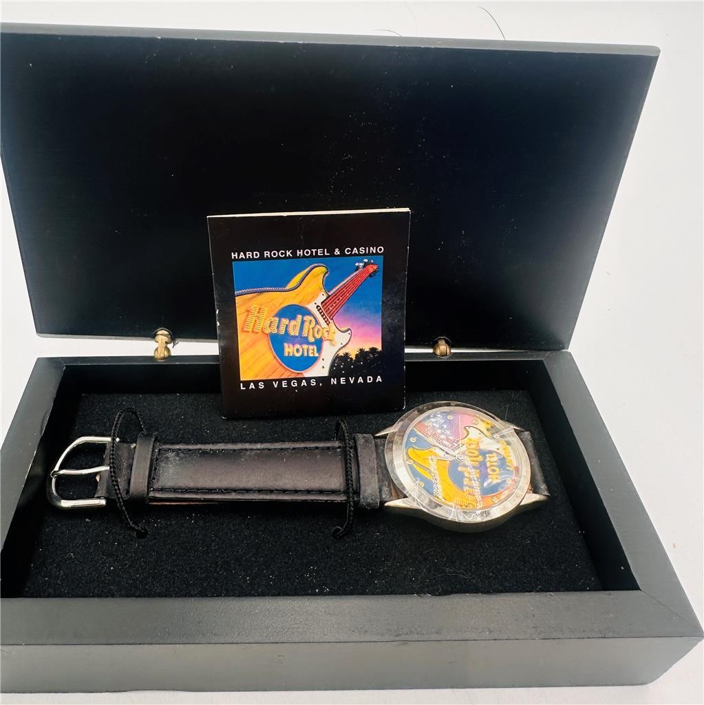 Vintage Hard Rock Hotel Las Vegas O.P.I Watch with Souvenir Box