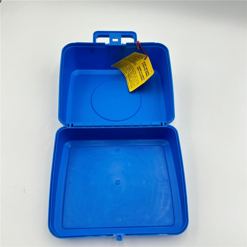 Vtg 1990 Captain Plantet Aladdin Blue Plastic Lunch Box, No Thermos Tag Included