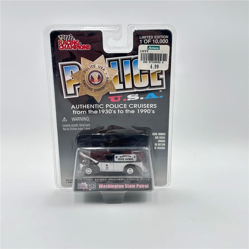 Racing Champions POLICE USA 1940 Ford Sedan Washington State Patrol #112  a1