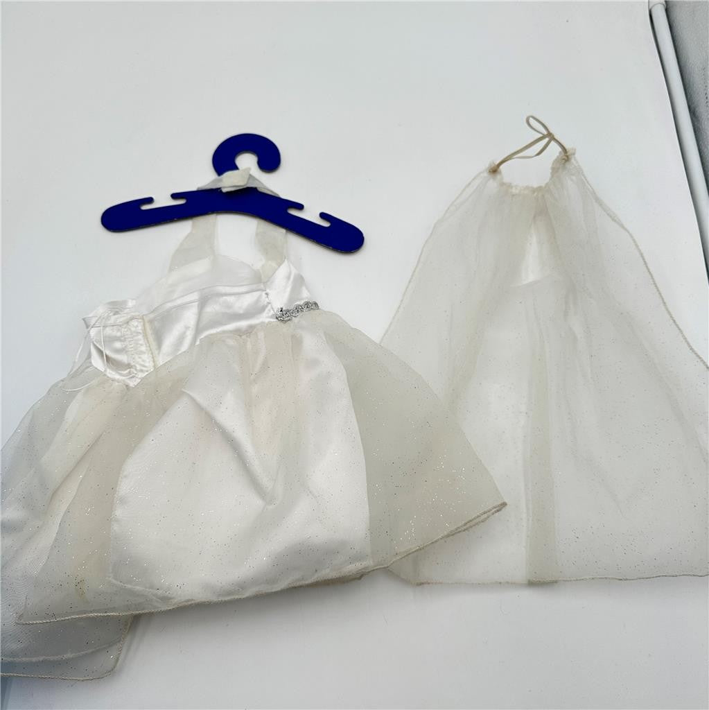 BUILD A BEAR WORKSHOP Clothing White Sparkling Wedding Dress with Veil