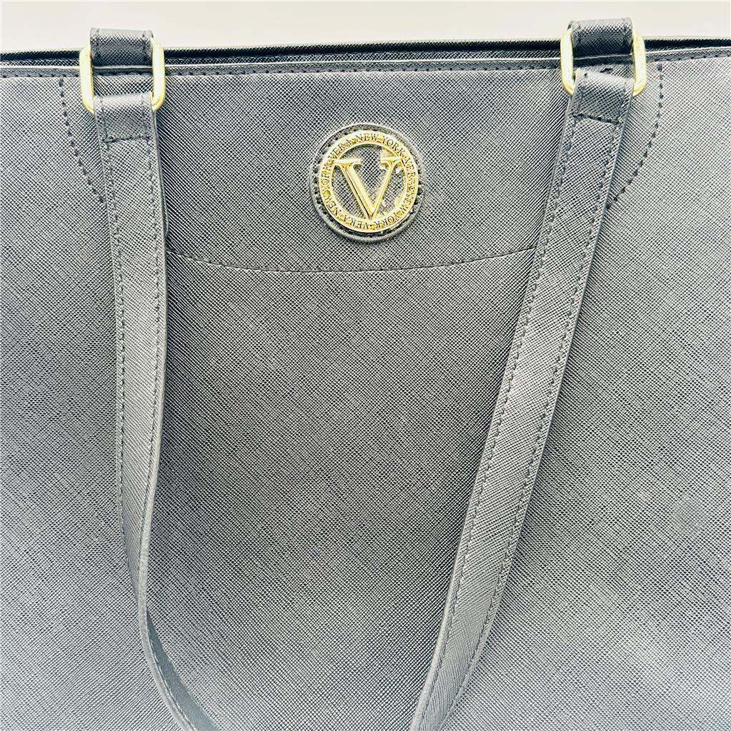 Vera New York Ladies Double Handle Handbag-Black