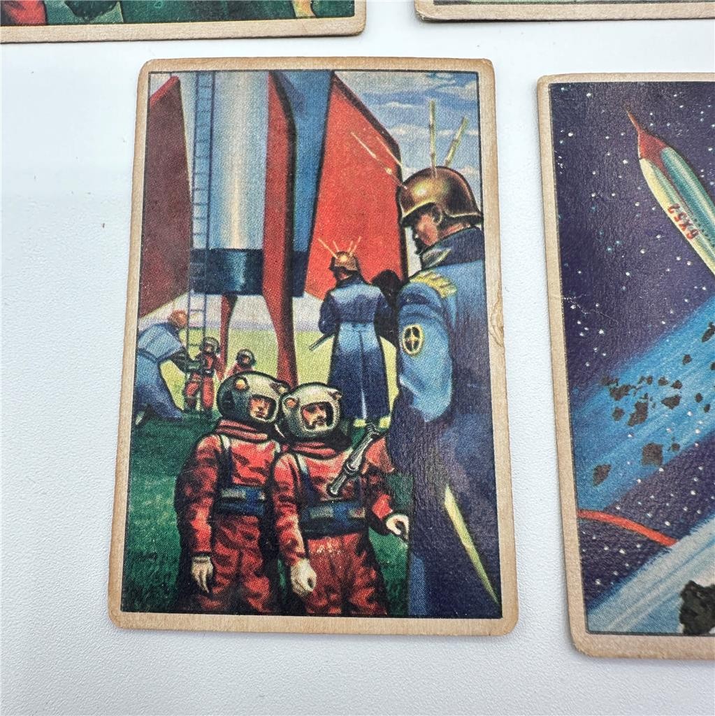 1951 Bowman Jets Rockets Spacemen Cards #1, 9, 10, 11, 18, 27