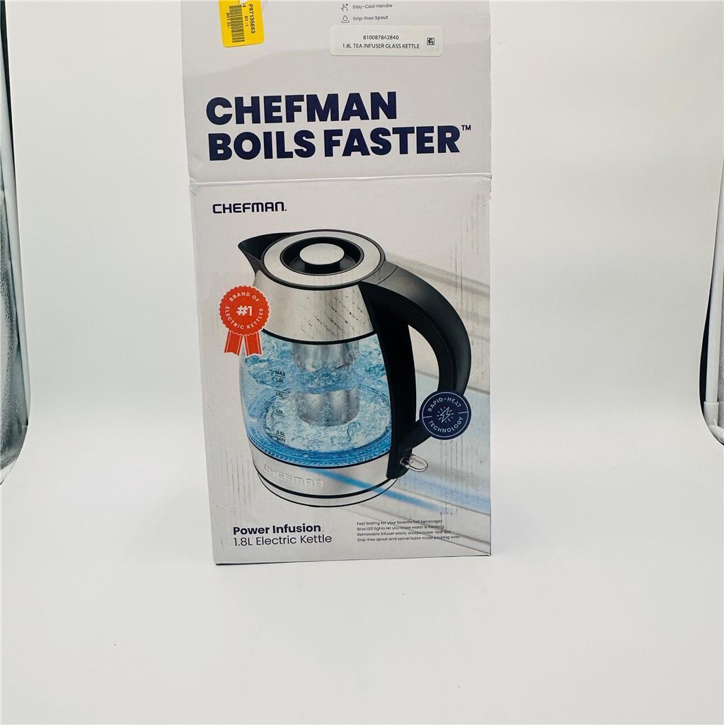 Chef Man Boils Faster 1.8L Power Infusion Electric Kettle