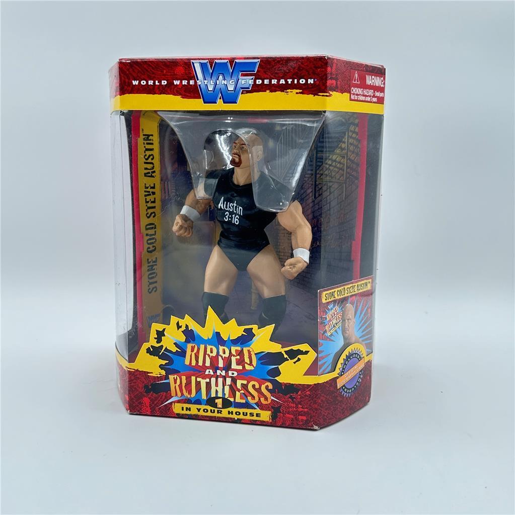 WWF WWE Ripped & Ruthless Wrestling Figure Stone Cold Steve Austin  1997 NEW
