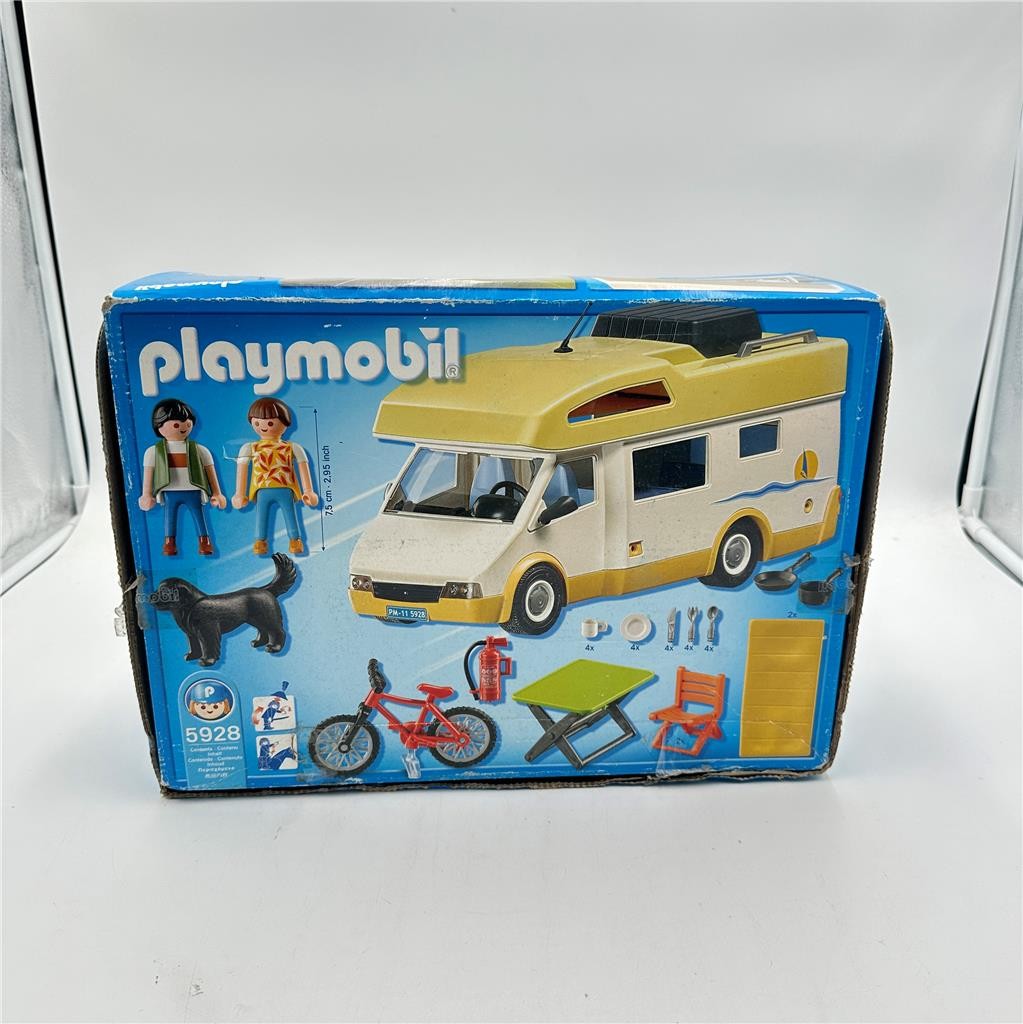 Playmobil Yellow & White Camper Motorhome Set 5928 w/Box incomplete see descript