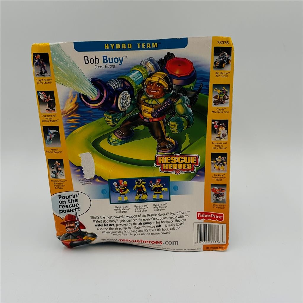Fisher Price Rescue Heroes 2002 Bob Buoy Hydro Team New -Damaged Box
