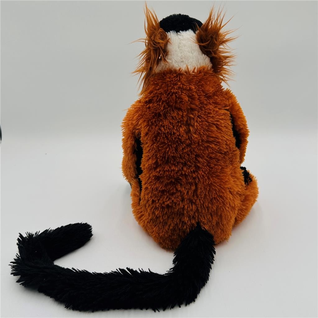 Wild Republic 12" Red Ruffed Lemur Plush Animal Orange/Brown and Black