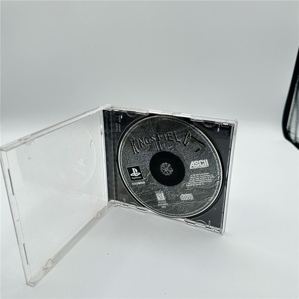 King's Field II (Sony PlayStation 1, 1996) Game and Back Cover Art