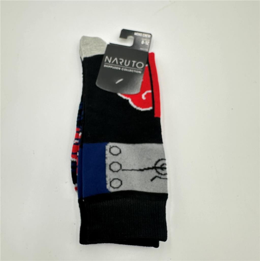 Naruto Shippuden Men's Crew Socks Bioworld Shoe Size 8-12