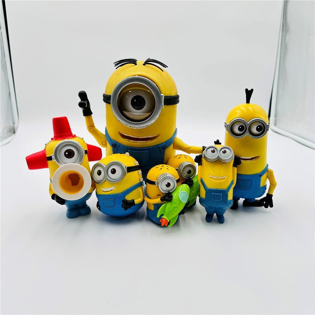 Lot of Despicable Me Minion Figures including Thinkway Toys Rubber Minion Stuart