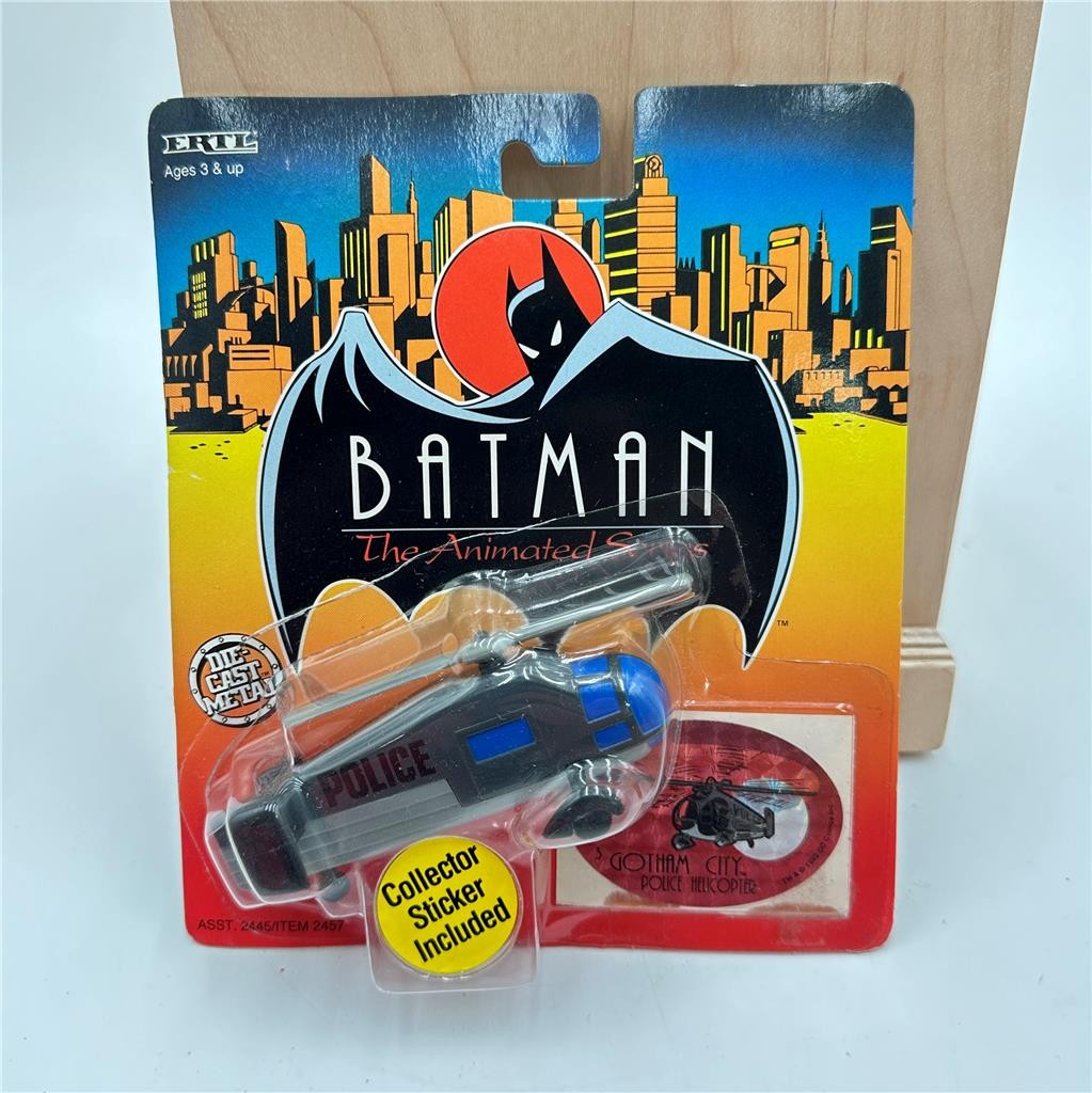 Ertl Batman The Animated Series Gotham City Pol. Helicopter w/Collector Sticker