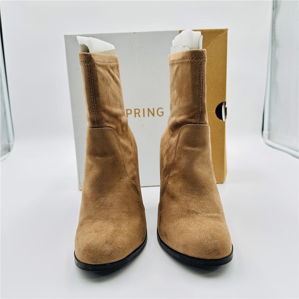 Call it Spring Tan Ankle Boot Size 6