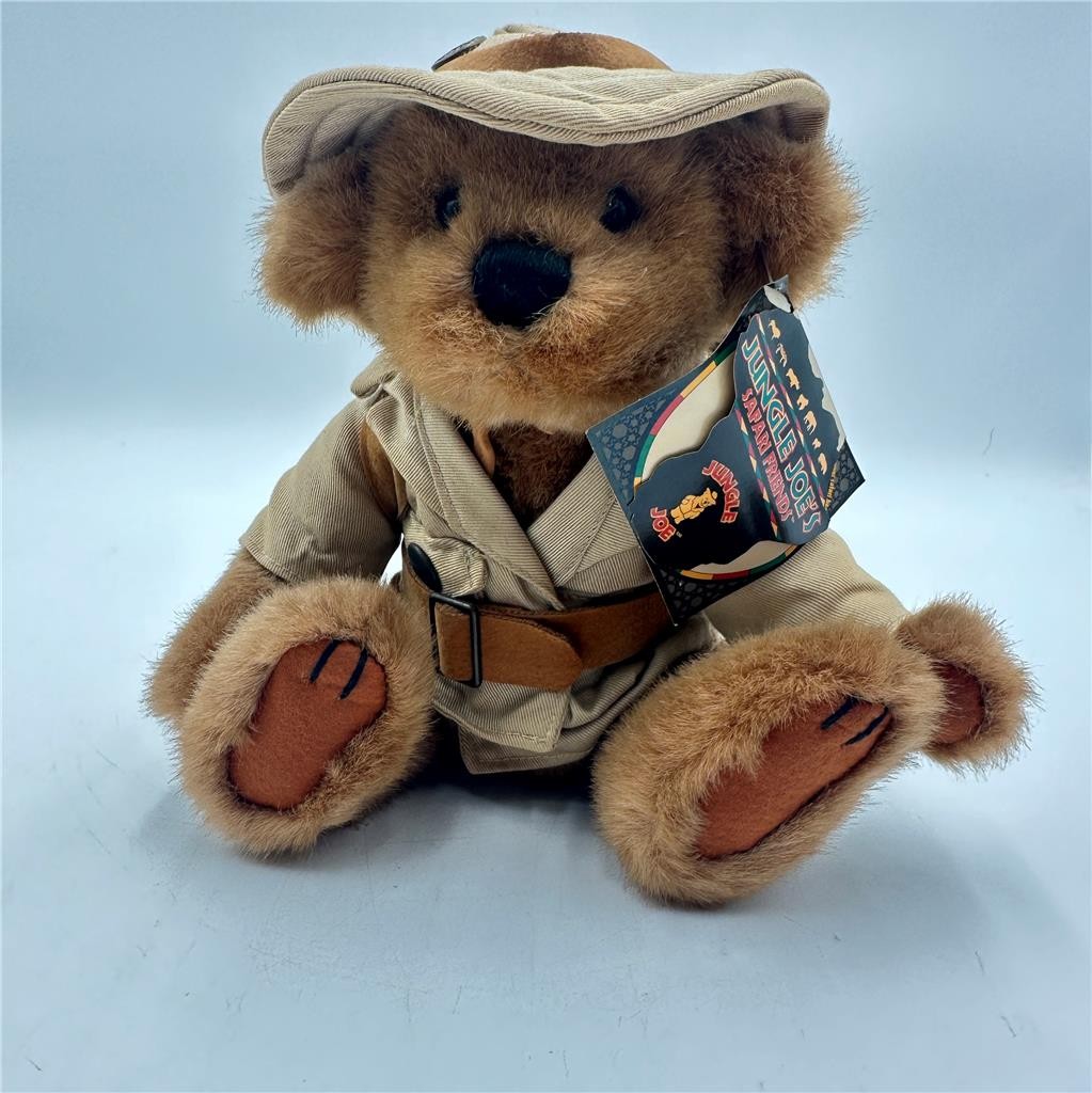 Jungle Joe's Safari Friends JUNGLE JOE 9" Plush Talking Teddy Bear w Tag VTG