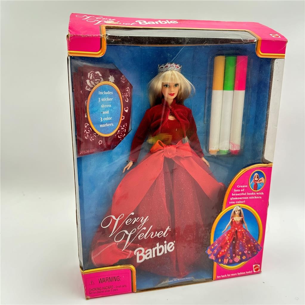 Barbie Doll Very Velvet Red Dress 1990s Era #20528 Mattel See Description