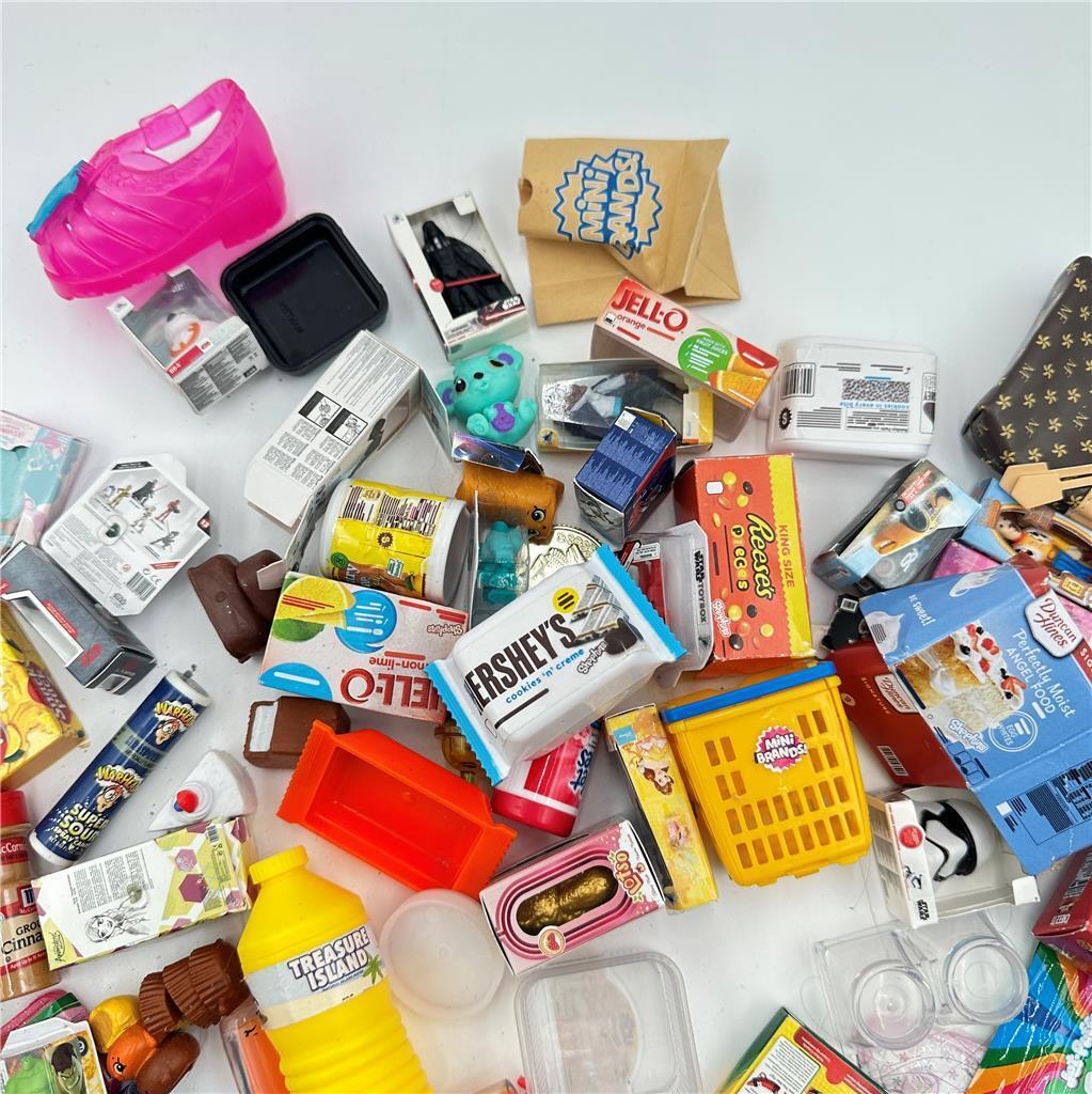 Lot of Shopkins Mini Brands with Other Small Toys