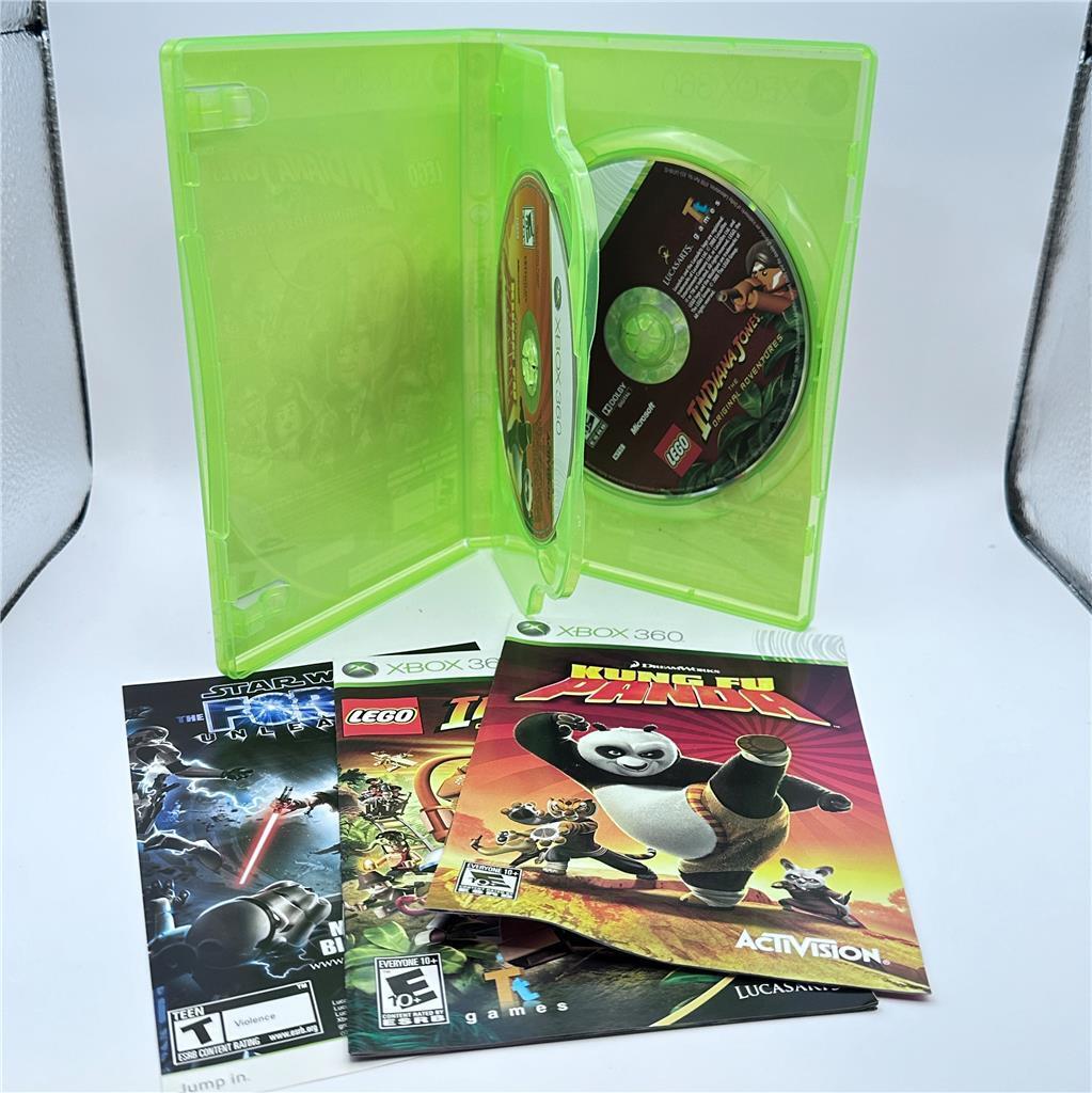 LEGO Indiana Jones and Kung Fu Panda Dual Pack (Microsoft Xbox 360, 2008) CIB