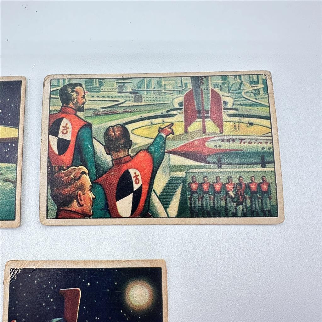 1951 Bowman Jets Rockets Spacemen Cards #1, 9, 10, 11, 18, 27