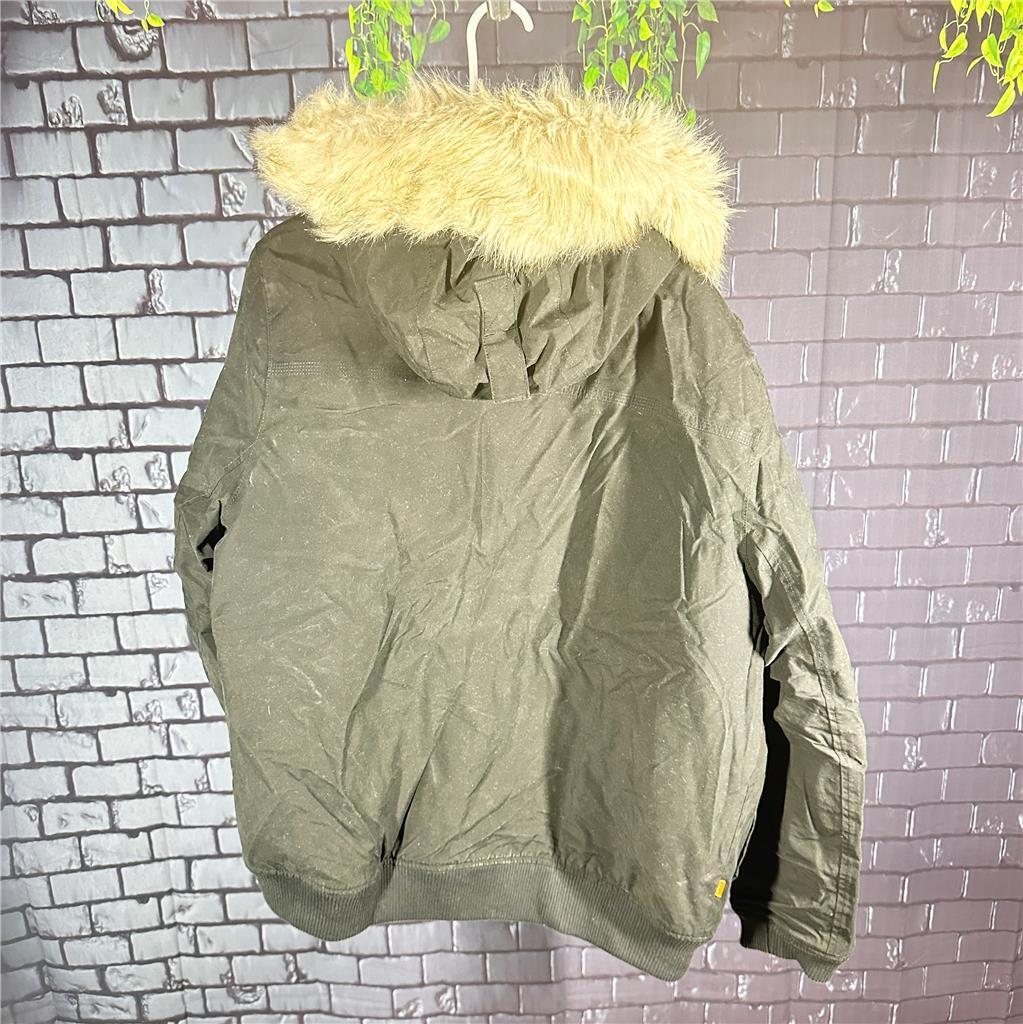 Timberland Faux Fur Hooded Jacket Black Size XL