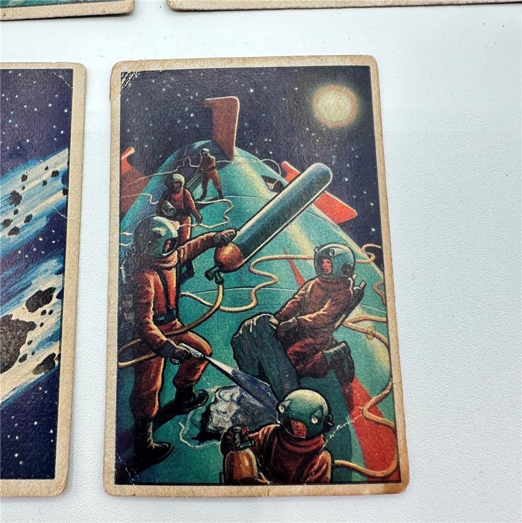 1951 Bowman Jets Rockets Spacemen Cards #1, 9, 10, 11, 18, 27