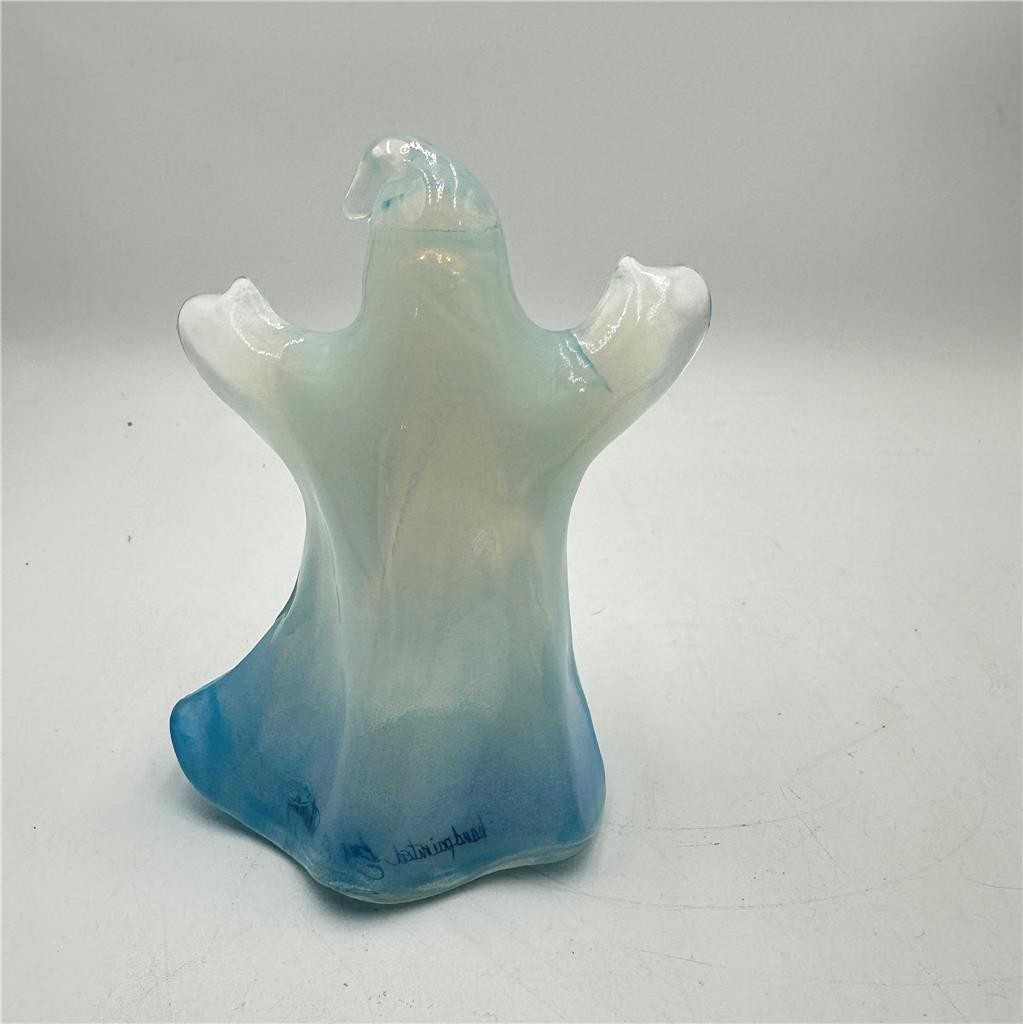 Fenton Ghost BOOOOOOOO Glass Halloween Figure Hand Painted by P. Thornley