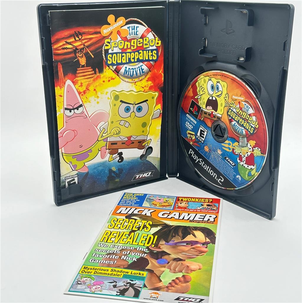 SpongeBob SquarePants Movie (Sony PlayStation 2) Complete w Manual and Magazine