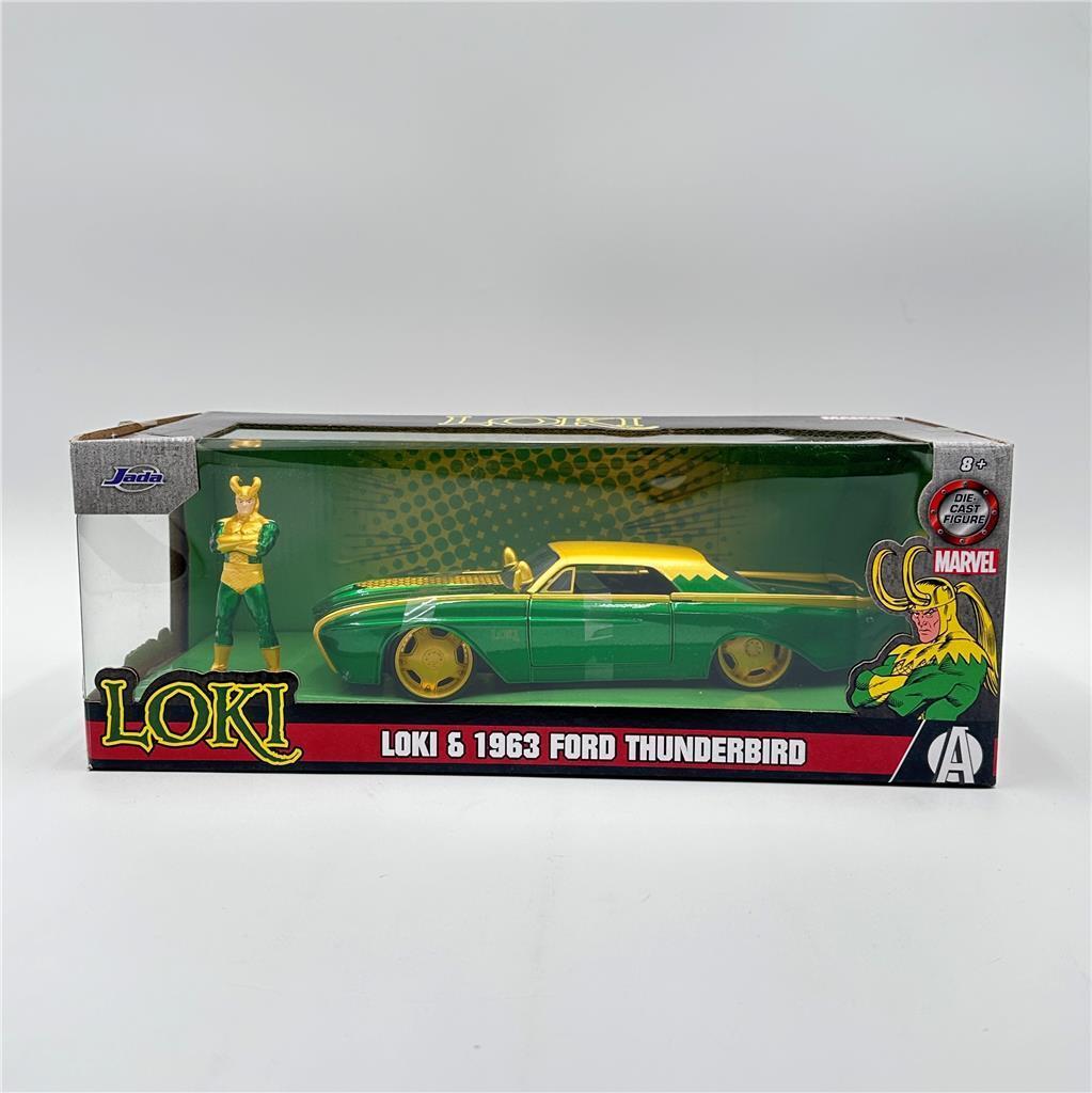 Marvel Avengers Loki and 1963 Ford Thunderbird Diecast 1:24 Scale Jada #33357