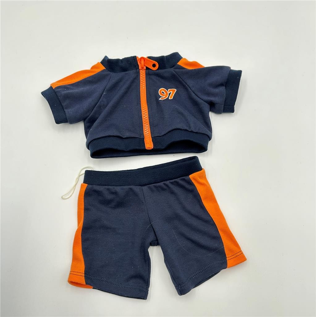 Build A Bear Boy's Outfit Matching Track Suit Outfit Zip Up Jacket and Shorts