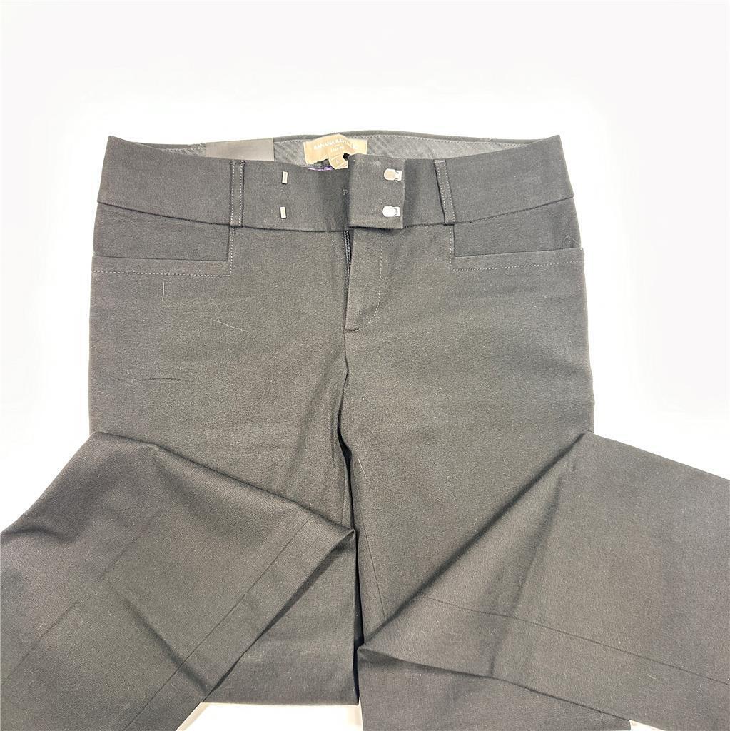 Banana Republic Womens Straight Leg Ryan Fit Career Pants Black Size 6R NWT