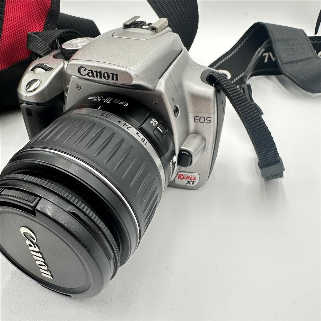 Canon EOS Digital Rebel XT Camera w/3 Batteries and Charger and Case Untested
