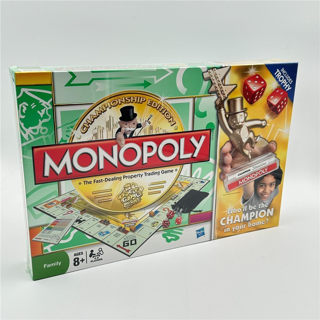 Monopoly Championship Edition Board Game With Trophy!! Complete NIB SEALED!!