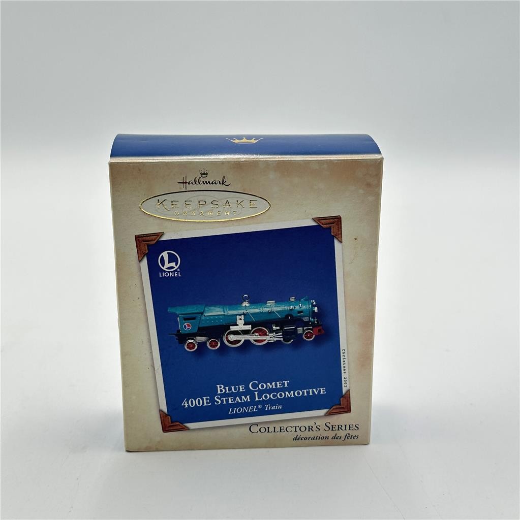 2002 HALLMARK KEEPSAKE LIONEL BLUE COMET 400E STEAM ENGINE LOCOMOTIVE ORNAMENT