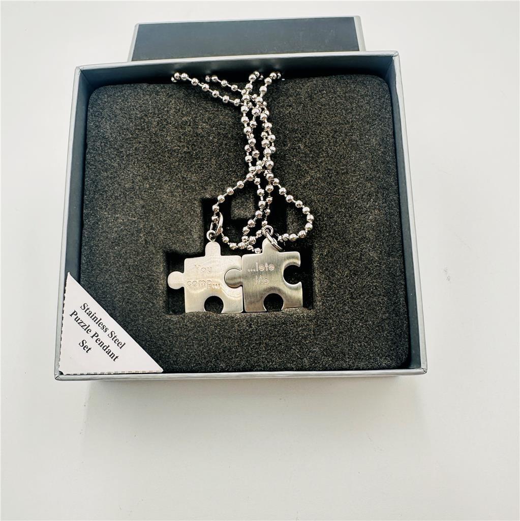 Stainless Steel Puzzle Piece Pendant Set From Things Remembered "You complete me