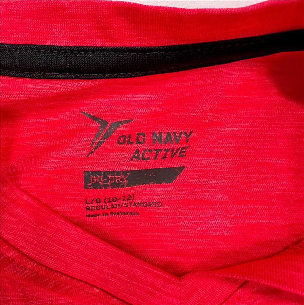 Old Navy Go-Dry Hot Pink T Shirt Girls L 10/12 B4