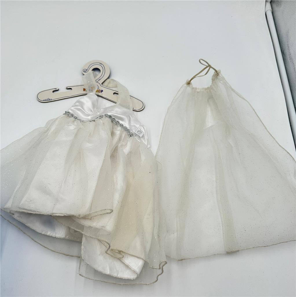 BUILD A BEAR WORKSHOP Clothing White Sparkling Wedding Dress with Veil