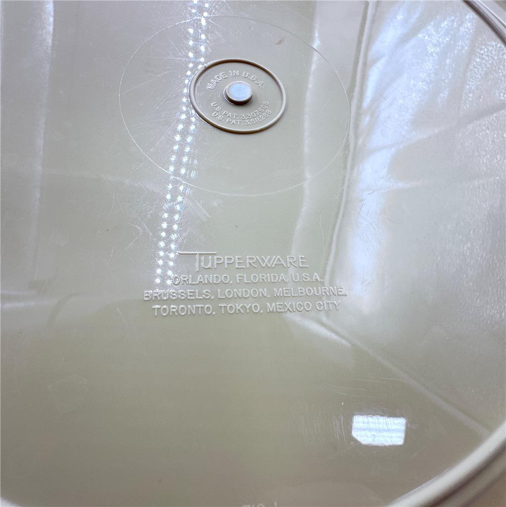 Vintage Tupperware Clear Circular Container with Yellow Lid