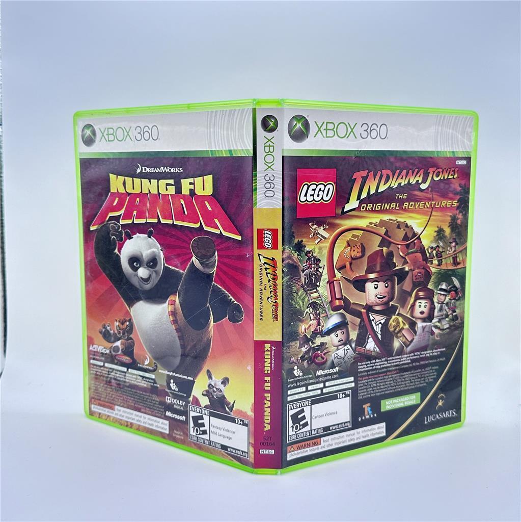 LEGO Indiana Jones and Kung Fu Panda Dual Pack (Microsoft Xbox 360, 2008) CIB