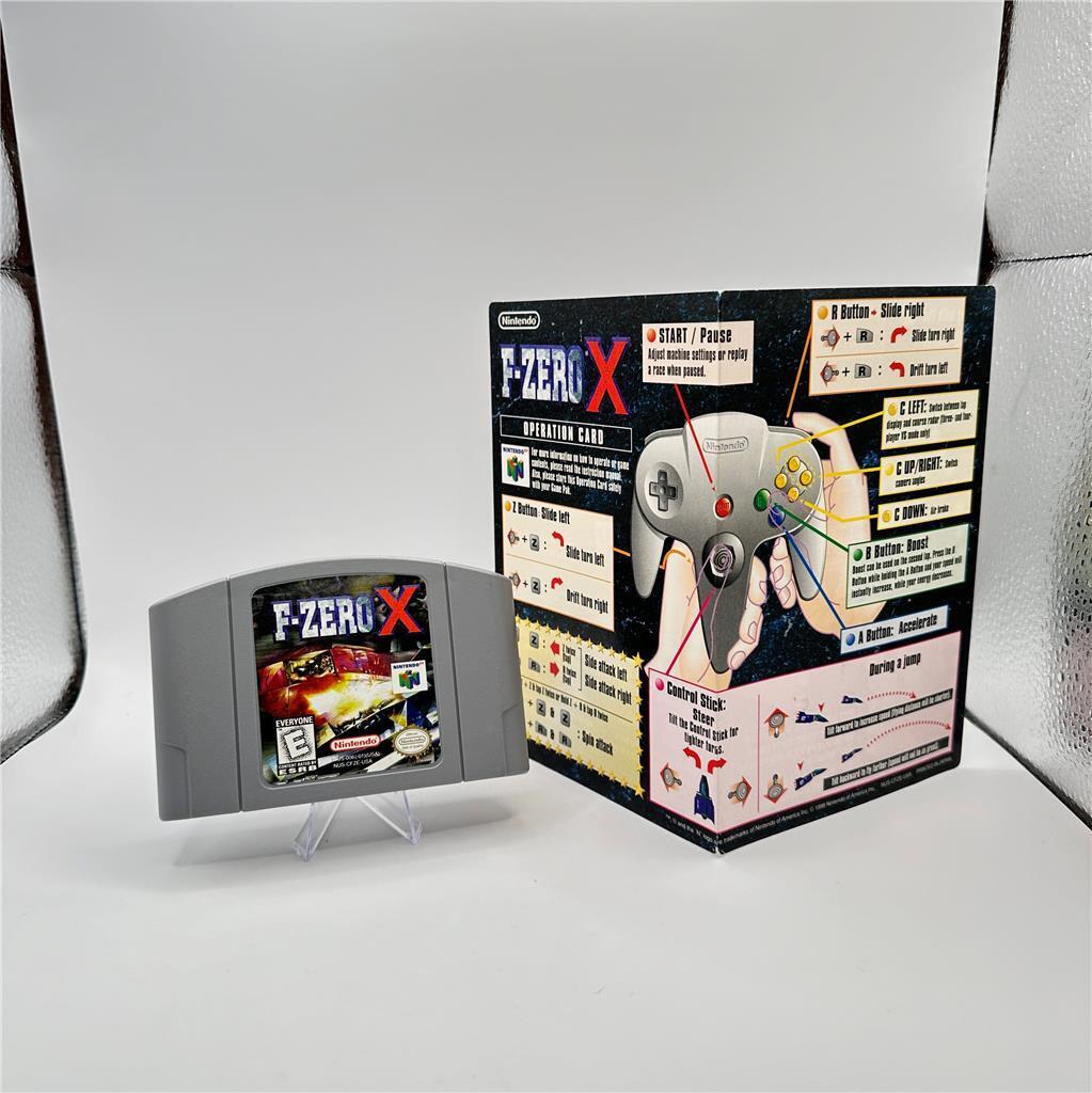 F-Zero X (Nintendo 64, 1998) Game and Instruction Card