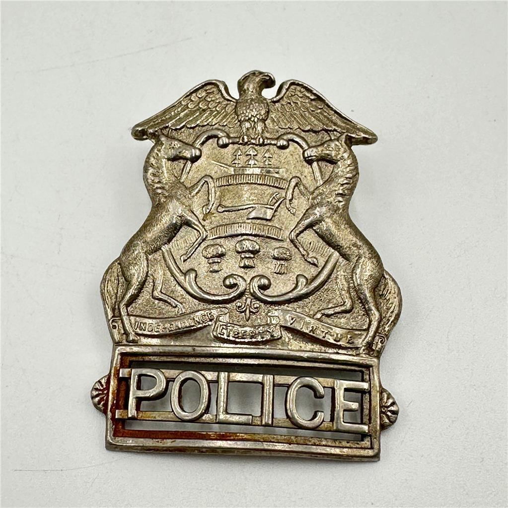 Vintage Obsolete Police Hat Badge 3"