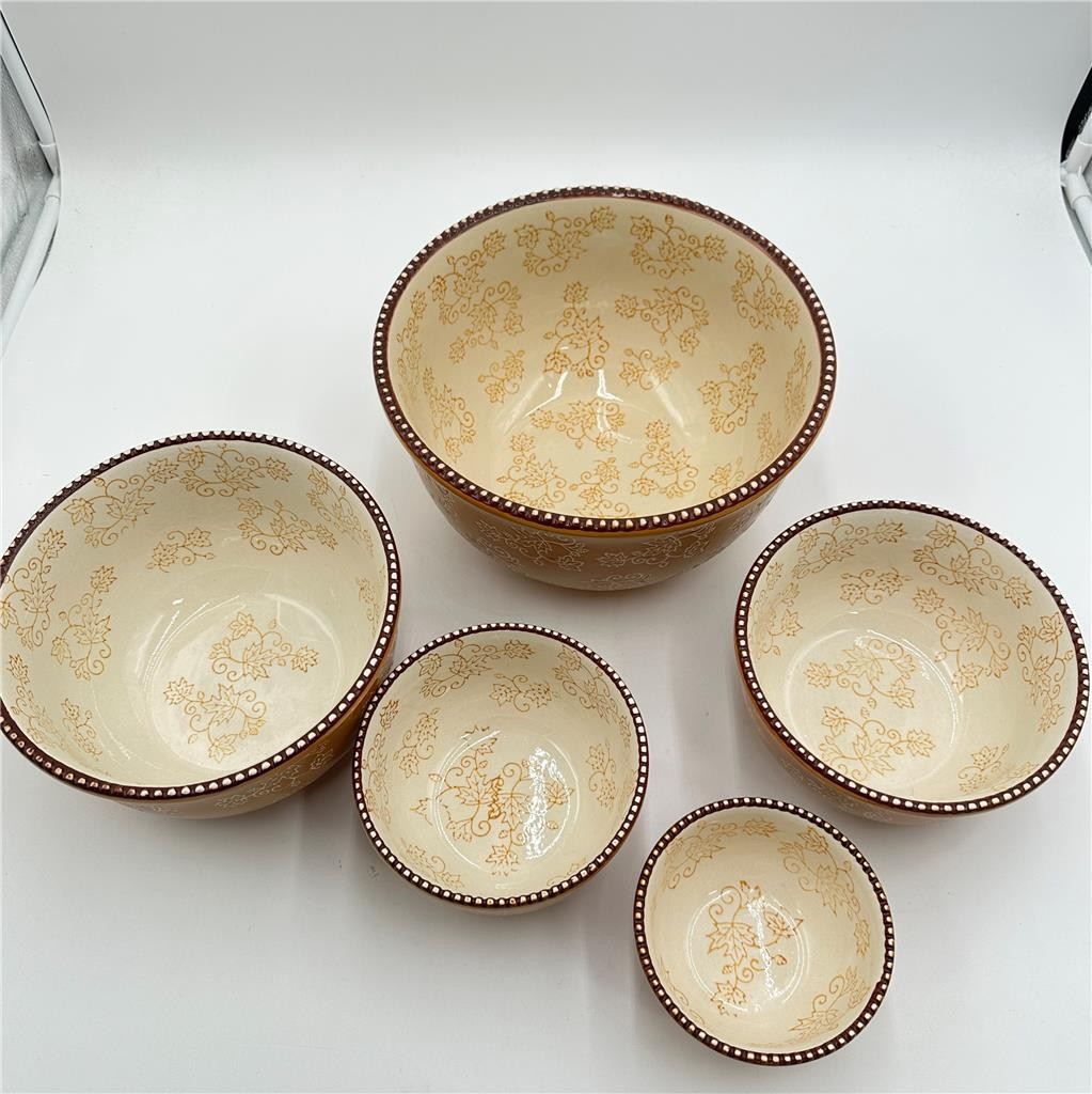 Set of 5 Temptations by Tara  Floral Lace Nesting Serving Bowls