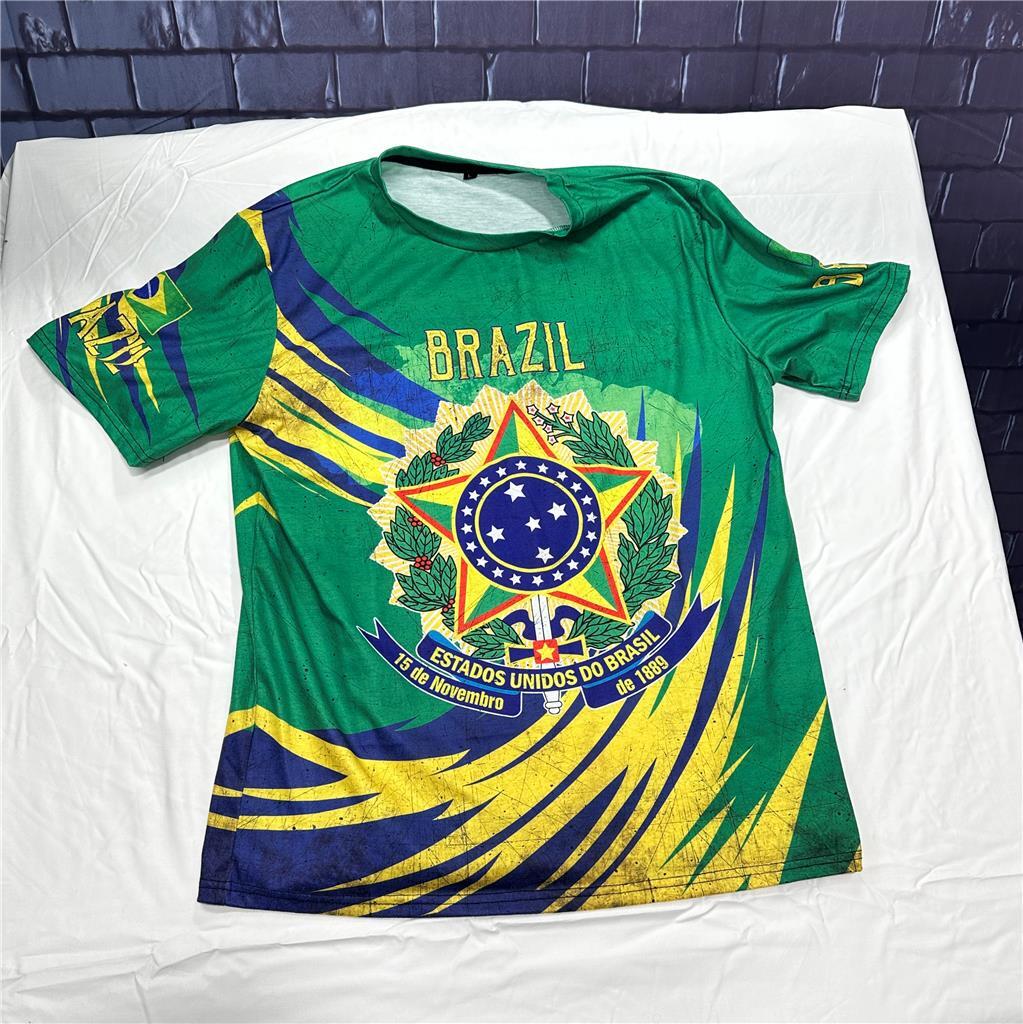 Brazil Green Full Graphic Front and Back  Tshirt L B5