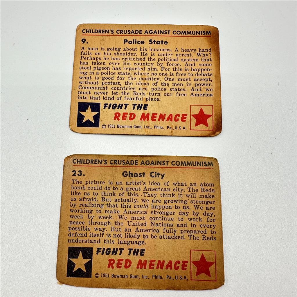 1951 Bowman Fight the Red Menace Card #23 Ghost City  #9 Police State