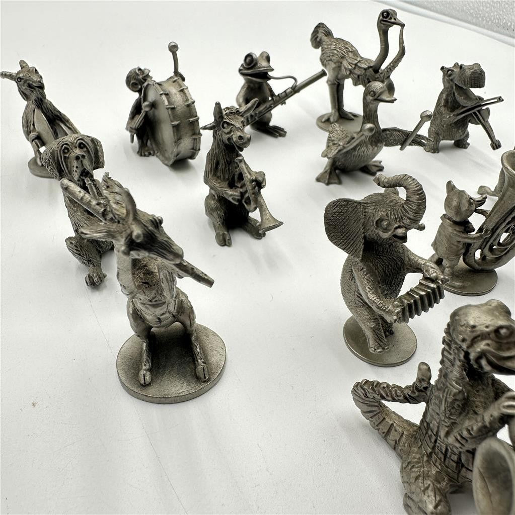 Hudson Pewter "STRIKE UP THE BAND" Animal Orchestra Lot of 15 Animals.